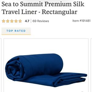 Sea to Summit silk sleeping bag liner in navy, long length